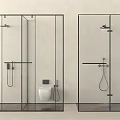 Sleek Modern Shower Sauna Design With Glass Partition And Handheld Sprayer Toilet