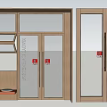 Modern Wooden Double Doors With Glass Panels And Classic Handle Design