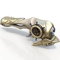 Steampunk Mechanical Device with Gold Beige Finish Gear Details and Spiked Design