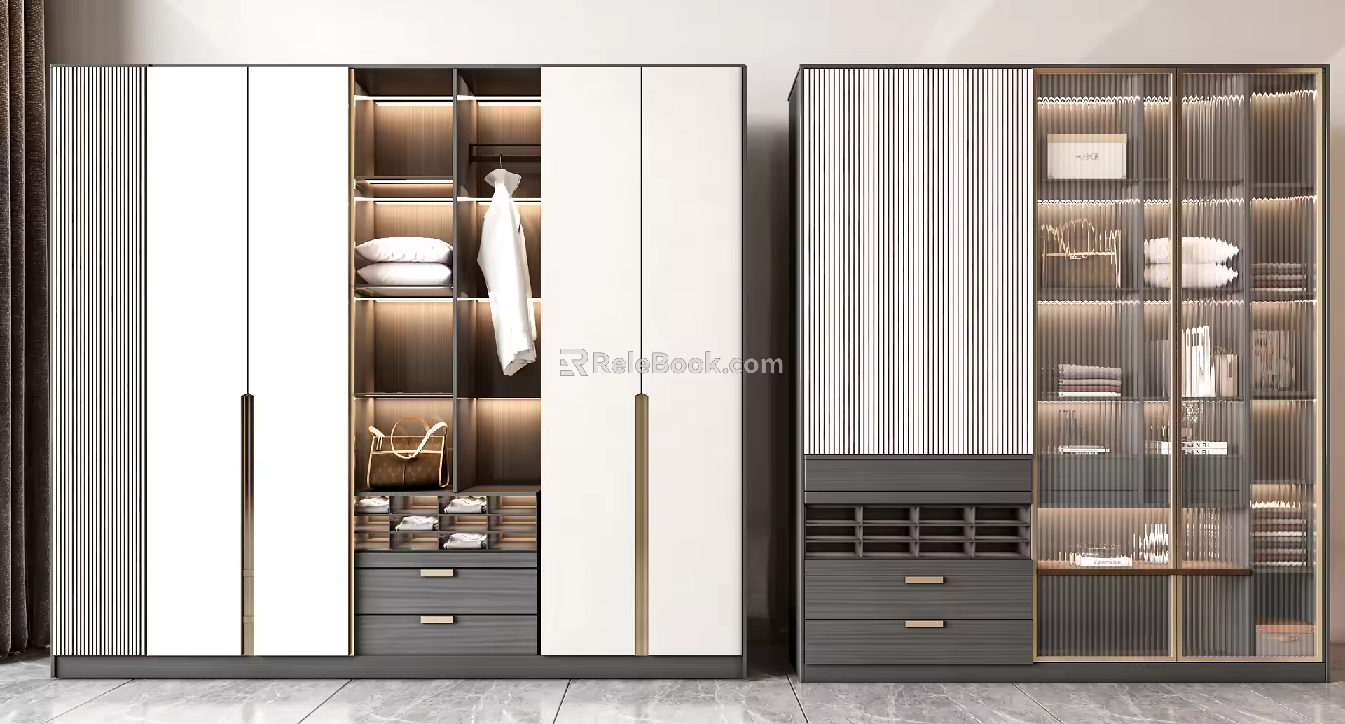 Modern wardrobe combination 3d model