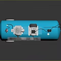 Blue Air Compressor With Air Tank Metal Grille Gears Motor Pressure Gauge And Air Hose
