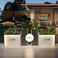 Elegant Garden Landscape Design With Circular Decorative Feature And Lush Green Plants