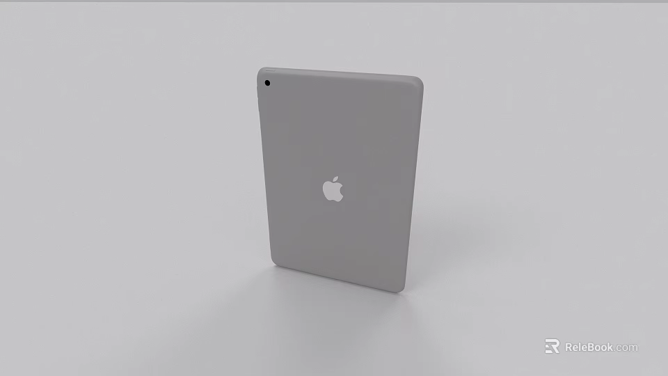 Apple Gray Tablet Back View With Sleek Design And Logo 3d model