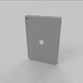 Apple Gray Tablet Back View With Sleek Design And Logo 3d model
