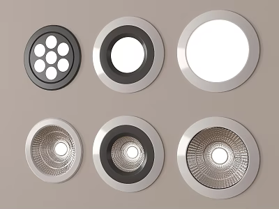 Modern Downlights And Spotlights With Various Metal Frame Designs For Home Ceiling Lighting 3d model