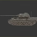 3D Military Tank Model With Realistic Metal Texture Detailed Turret And Tracks On Dark Background