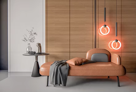 Modern chaise longue sofa double sofa leisure sofa art sofa 3d model