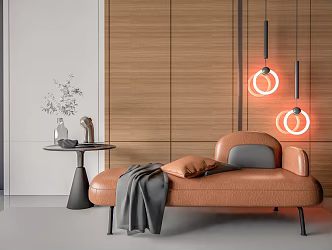 Modern chaise longue sofa double sofa leisure sofa art sofa 3d model