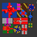 Assorted Colorful Gift Boxes Of Different Sizes With Decorative Ribbons And Bows