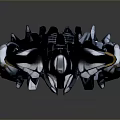 Futuristic Robot Game And Movie Character With Blue Black Armor Mechanical Design
