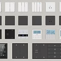 Modern Switch Panels With Various Designs Colors Sockets And Digital Displays 3d model