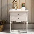 European-style bedside table 3d model
