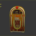 Vintage Jukebox With Neon Lights And Retro Style 3d model