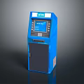 Blue ATM Machine With Digital Display Keypad And Card Insertion Slot 3d model