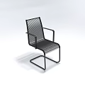 Black Mesh Armchair With Modern Metal Frame And Comfortable Design