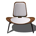 Modern Minimalist Leisure Chair With Wooden Frame White Cushioned Seat And Sleek Legs