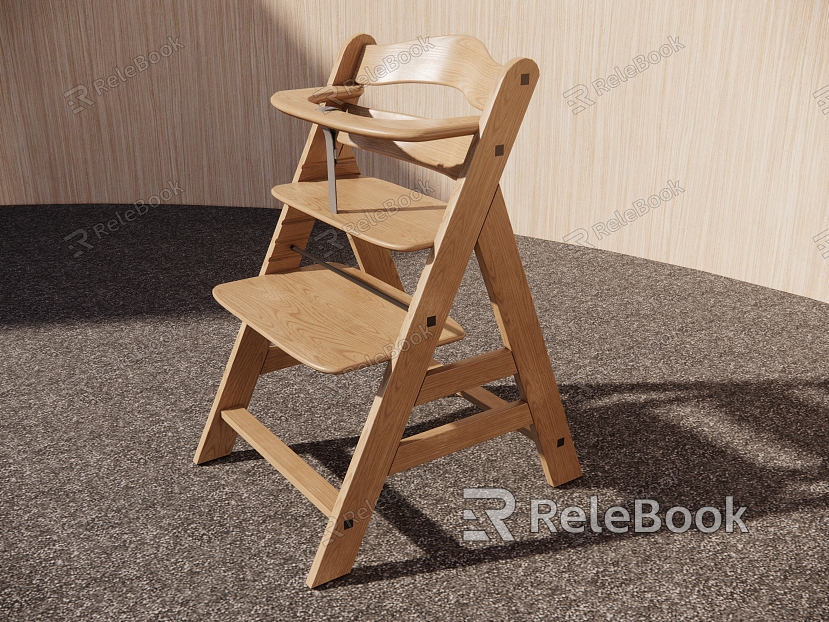 Modern High Chair Wooden Chair Children's Chair Baby Chair Solid Wood Chair model