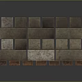 Stacked Textured Brown Bricks Arranged On Wooden Pallet For Construction Material