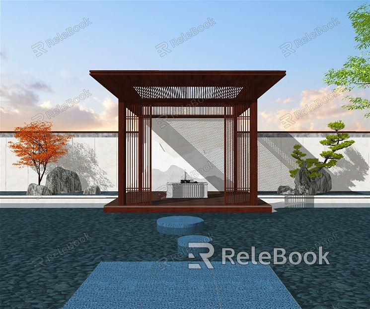 New Chinese Style Pavilion Landscape Pavilion model