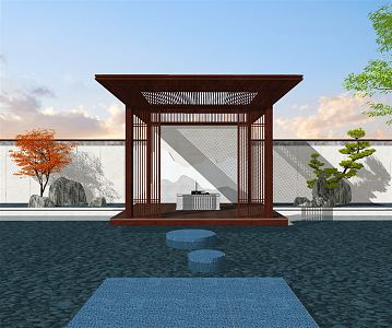 New Chinese Style Pavilion Landscape Pavilion 3d model