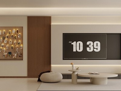 Modern Log Dining Room Sofa Dining Table and Chair Decorative Cabinet Washing Machine Cabinet Floor Lamp Chandelier Hole Board 3d model