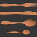 Modern Rose Gold Cutlery Set With Fork Knife Spoon And Shiny Elegant Finish