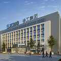 XCMG Group Modern Office Building With Glass Windows Trees And People Walking In Square