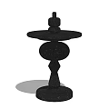 Modern Round Side Marble Side 3d model