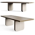 Modern Minimalist Dining Table With Light Wood Finish And Elegant Table Legs Design