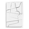 White Geometric Wall Decor With Irregular Shapes And Circular Cutout Design 3d model