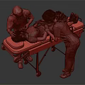 Medical Personnel Attending To Patient On Stretcher In Emergency Care Scenario