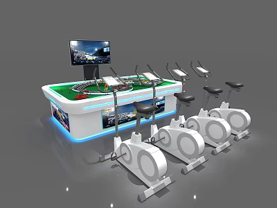 Modern VR equipment game bike 3d model