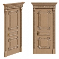 European classical wooden door 3d model