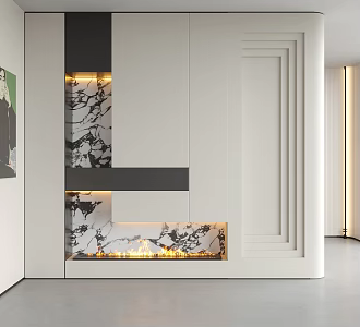 Modern Decorative Entrance Partition 3d model