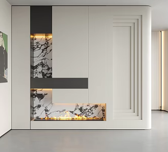 Modern Decorative Entrance Partition 3d model