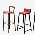 Modern Bar Stools In Various Colors And Designs For Kitchen Counter Use 3d model