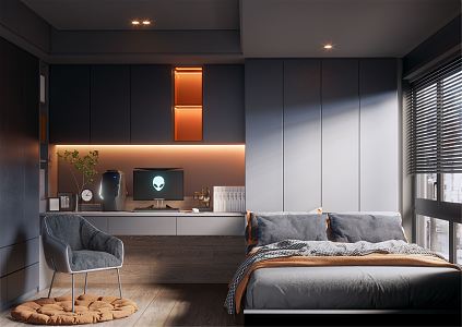 Modern Tatami Bedroom 3d model