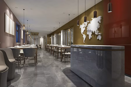 Modern Restaurant Fast Food Restaurant 3d model