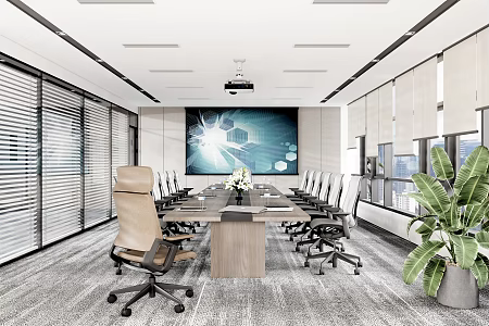 Modern Meeting Room Meeting Room Negotiation Room Meeting Table and Chair 3d model