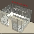 Modern Clothing And Footwear Display Shelves 3D Model With Multi Layer Storage Design