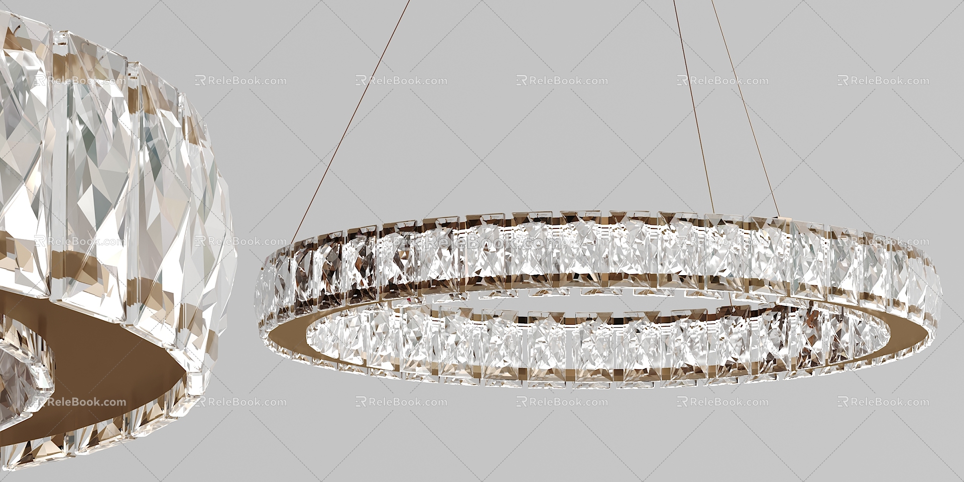 Modern Crystal Chandelier Gold Color Metal Crystal Chandelier 3d model