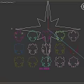 Multiple Colorful 2D Character Models With Traditional Folk Decorative Features