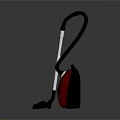 Efficient Modern Red Black Vacuum Cleaner With Long Hose For Home Cleaning Use