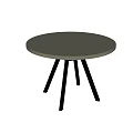 Modern Round Coffee Table With Gray Top And Black Legs Simple Design 3d model