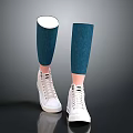 White Comfortable Casual Sneakers Paired With Blue Denim Jeans For Daily Use