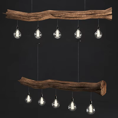 Industrial LOFT chandelier tree root small bulb chandelier 3d model