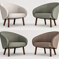 Stylish Modern Fabric Armchairs With Multiple Colors And Wooden Legs