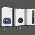 Three White Household Electrical Appliances With Digital Displays Control Panels And Interface Connections