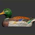 Colorful Duck Decorative Statue With Green Head Orange Beak And Multicolor Body