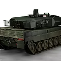 Modern Green Military Tank Featuring Cannon Armored Turret And Tracks